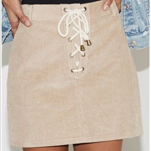 Kendall & Kylie | Corduroy Mini Skirt | Beige